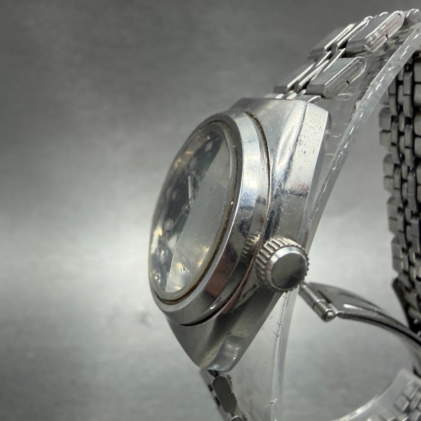 Seiko Automatic Watch Women 25mm Green Dial Silver Tone Date 2205-0520 PARTS3