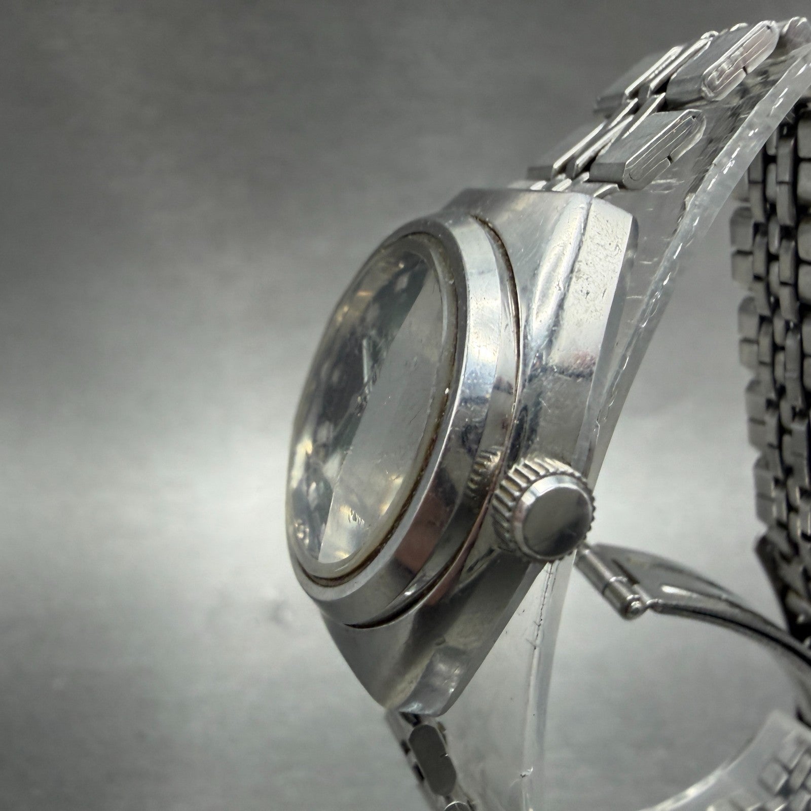 Seiko Automatic Watch Women 25mm Green Dial Silver Tone Date 2205-0520 PARTS3