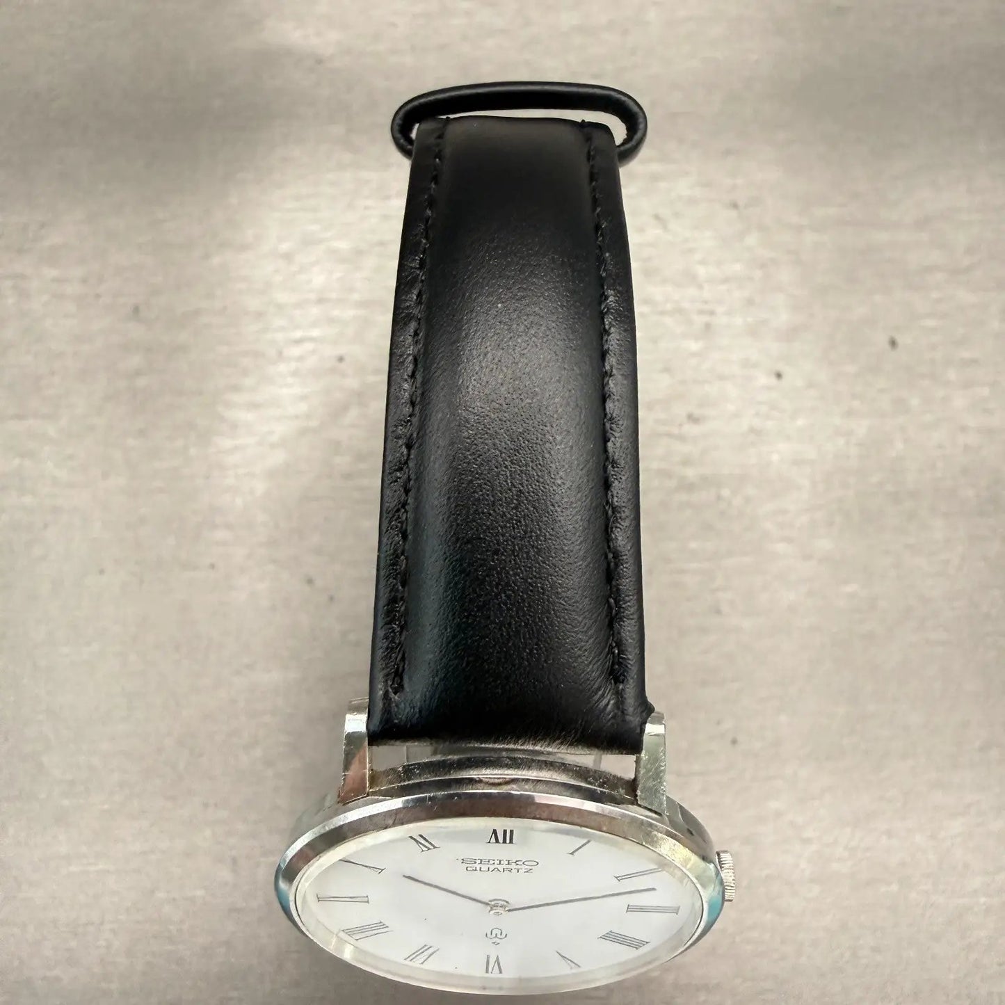 Seiko Chariot Watch Men 34mm White Dial Silver Tone Round 4130-9001 New Battery4