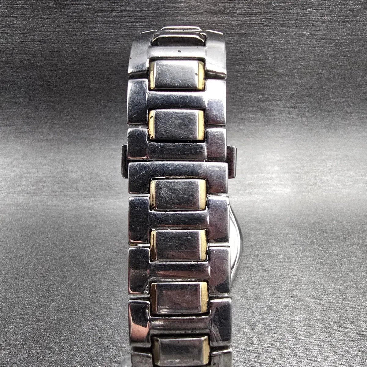 Seiko Watch Men 35mm Black Dial Two Tone Date Diamonds Round 7N39-0BR0 New Batt7