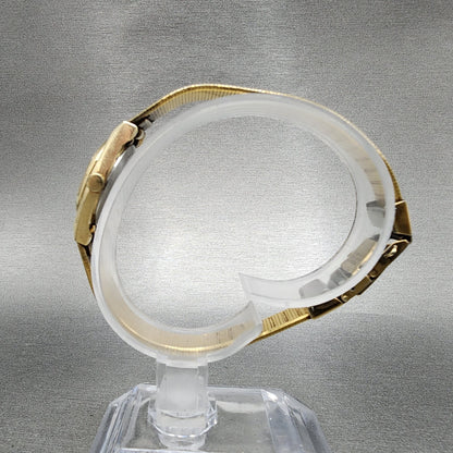 Seiko Watch Women 19mm Gold Dial Gold Tone Round 5420-5099 New Battery