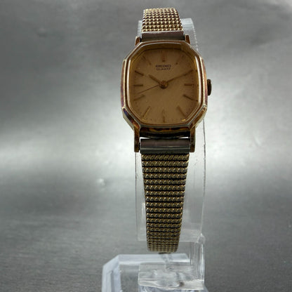 Seiko Watch Women 18mm Champagne Dial Gold Tone Octagon 1421-5040 New Battery5