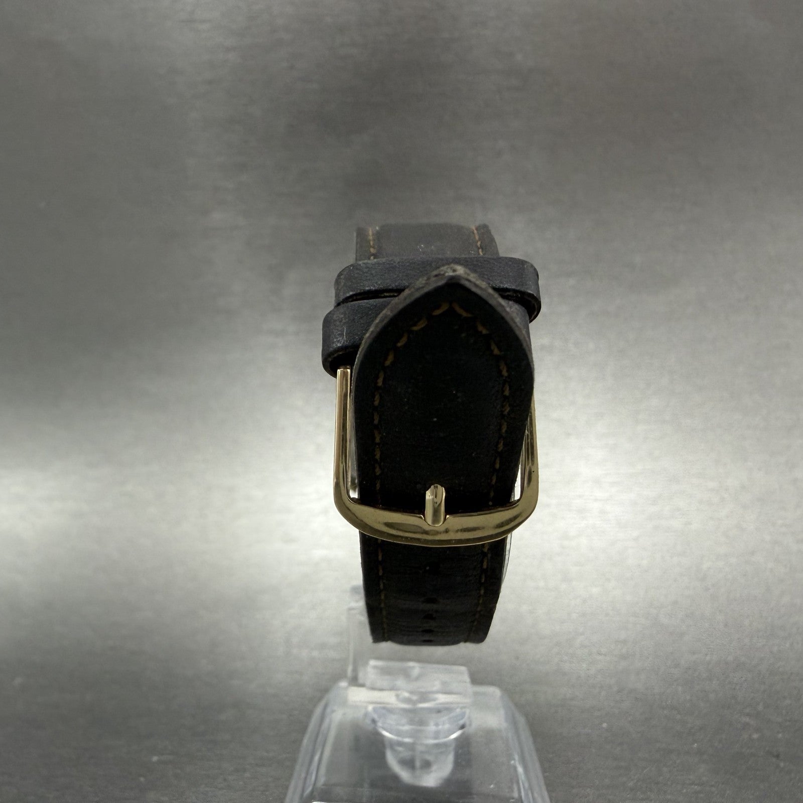 Seiko Dolce Tank Watch Men 26mm Black Dial Gold Tone Rectangle 5E31-5B90 PARTS8