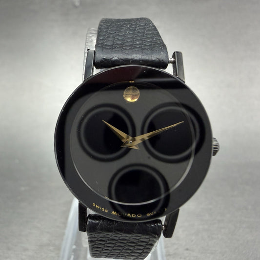 Movado Museum Watch Women 24mm Black Dial Black Tone Round 84.C6.855.2A New Batt0