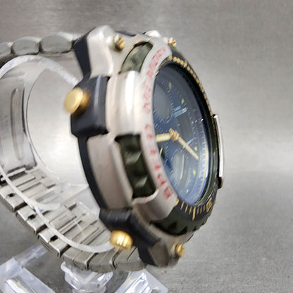 Casio Duro 200 DRO211 Watch Men 44mm Blue Dial Silver Analog Digital PARTS4