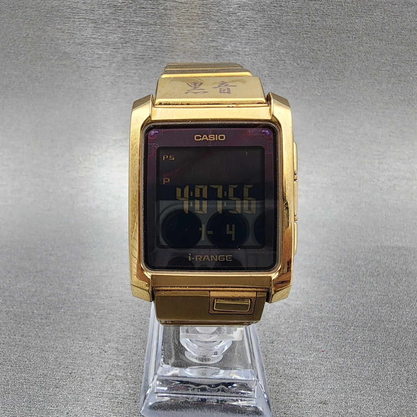 Casio IRW101 I Range Black Mic Watch Men 33mm Digital Gold Tone Rectangle Runs0