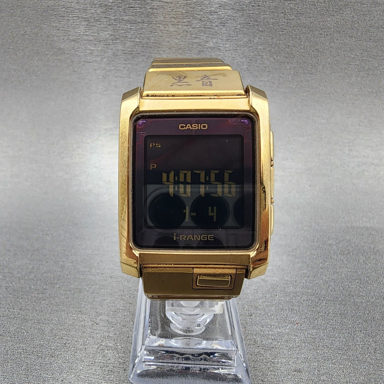 Casio IRW101 I Range Black Mic Watch Men 33mm Digital Gold Tone Rectangle Runs0