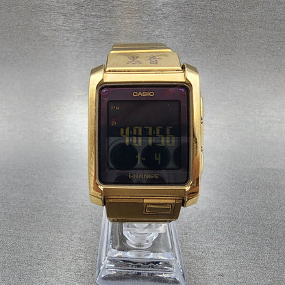 Casio IRW101 I Range Black Mic Watch Men 33mm Digital Gold Tone Rectangle Runs0