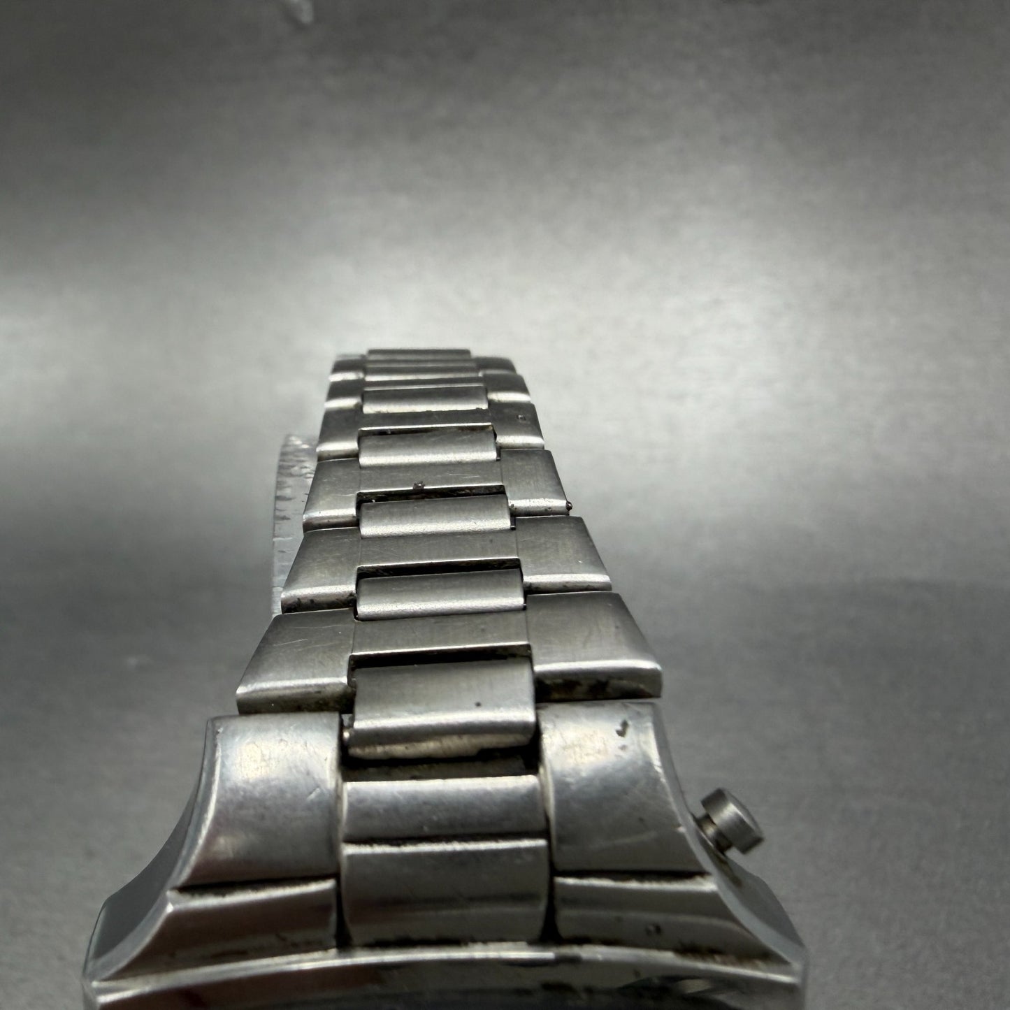 Witttnauer Polara RED LED Watch Men 35mm Silver Tone Vintage PARTS5