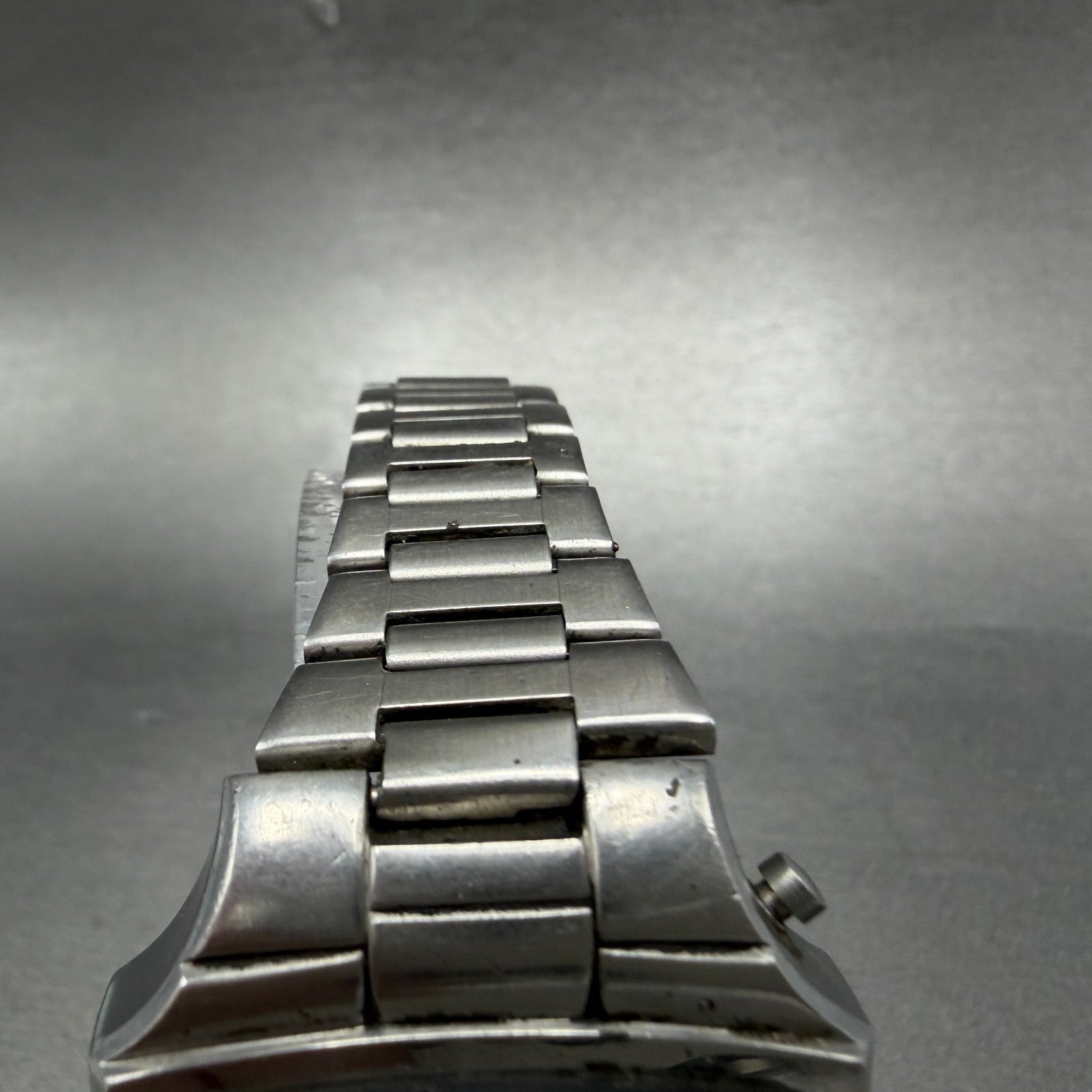 Witttnauer Polara RED LED Watch Men 35mm Silver Tone Vintage PARTS5