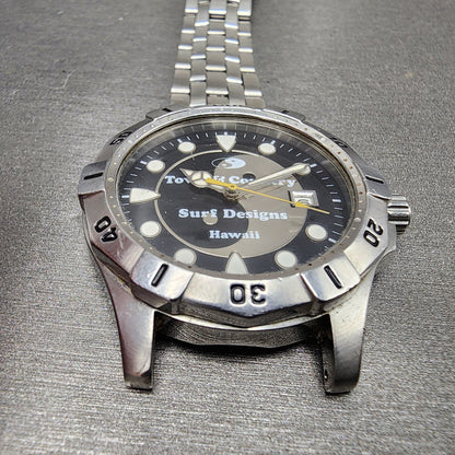 Orient Town & Country Dive Watch Men 38mm Black Dial Steel Date Round New Batt2