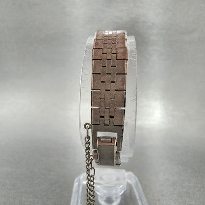 Seiko Tank Watch Women 12mm Silver Dial Silver Tone Rectangle Manual Wind Runs7