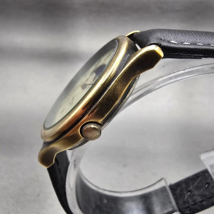 Citizen Vega Junction Moon Phase Watch Men 32mm Champagne Dial Gold Tone NewBat3