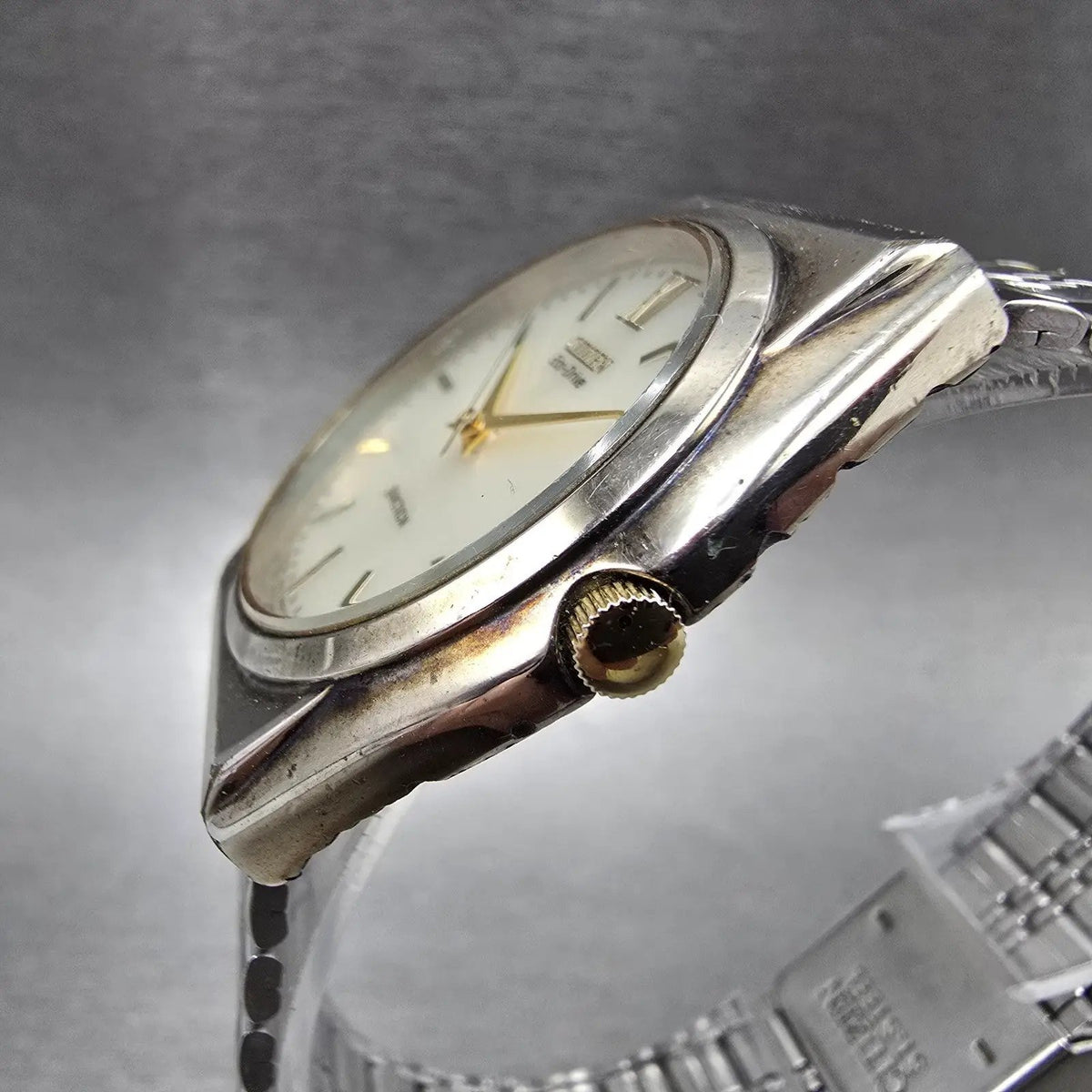 Citizen Junction Eco-Drive Watch Men 35mm Champpange Dial Two Tone Round Works P3