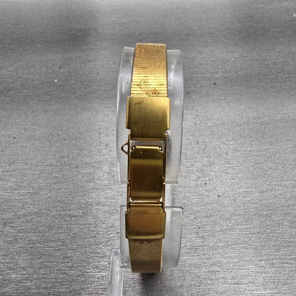 Seiko Watch Women 18mm Champagne Dial Gold Tone Oval 2C20-5029 New Battery VTG7