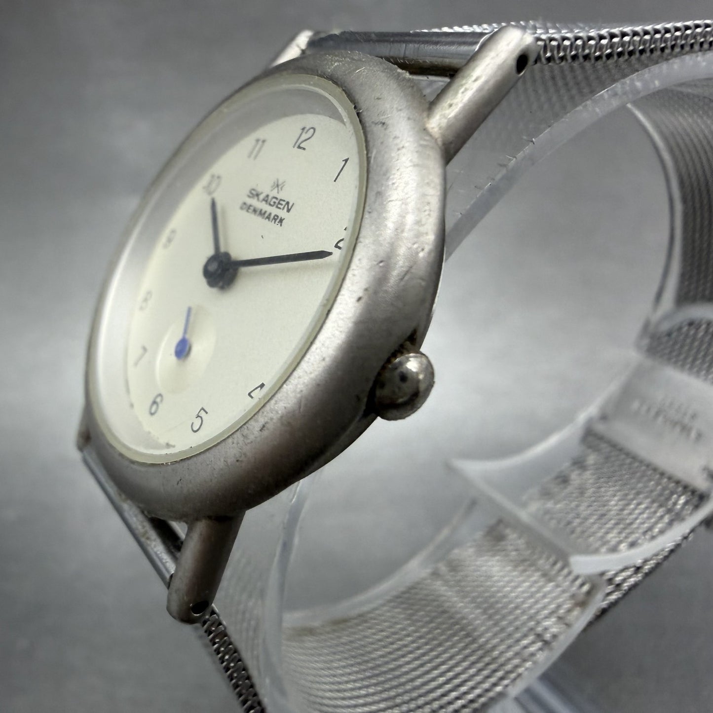 Skagen Watch Women 28mm Silver Dial Silver Tone Small Seconds Round New Battery2