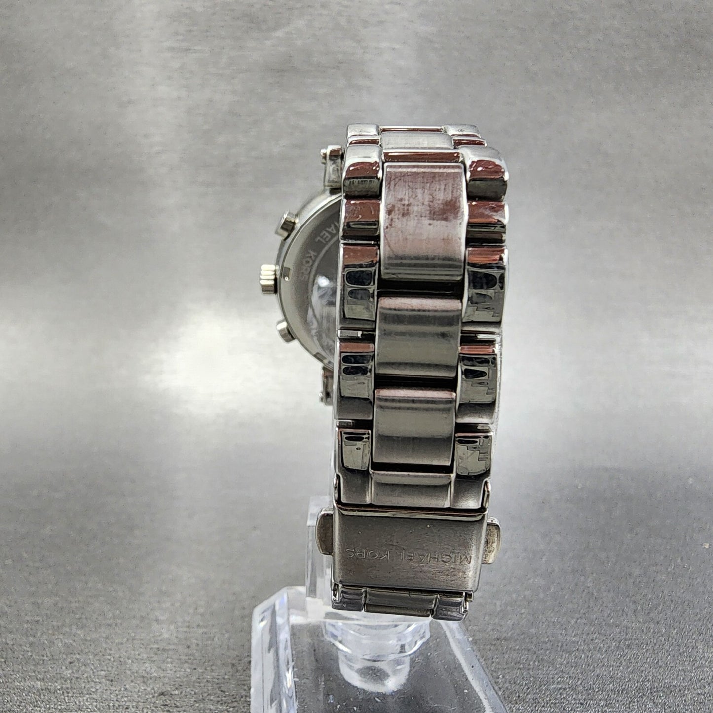Michael Kors Sofie Watch Women 38mm White Dial Steel Date Chronograph New Batt