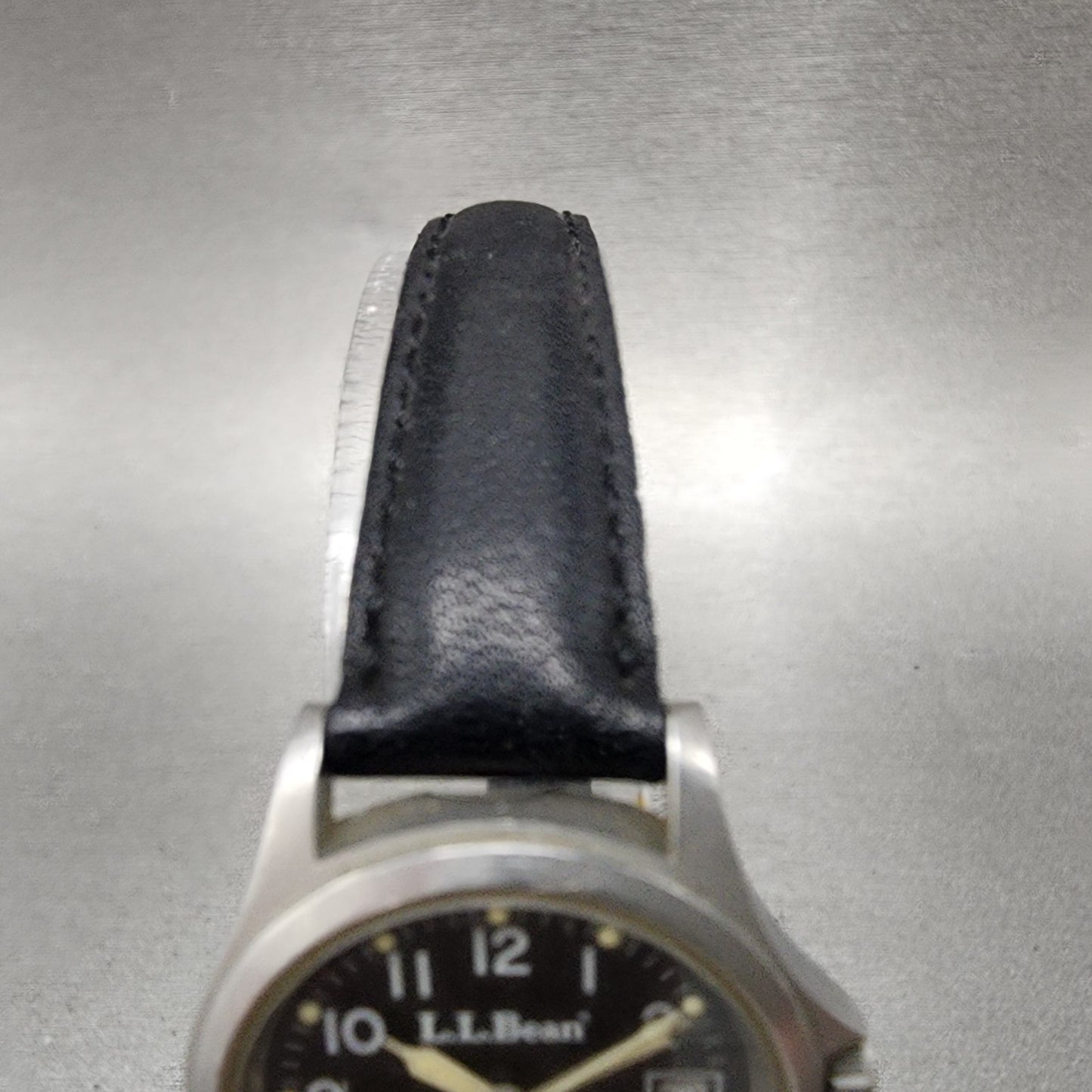 Hamilton LL Bean Watch Women 27mm Black Dial Silver Tone Date Round New Battery4