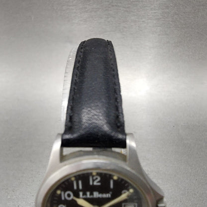 Hamilton LL Bean Watch Women 27mm Black Dial Silver Tone Date Round New Battery4