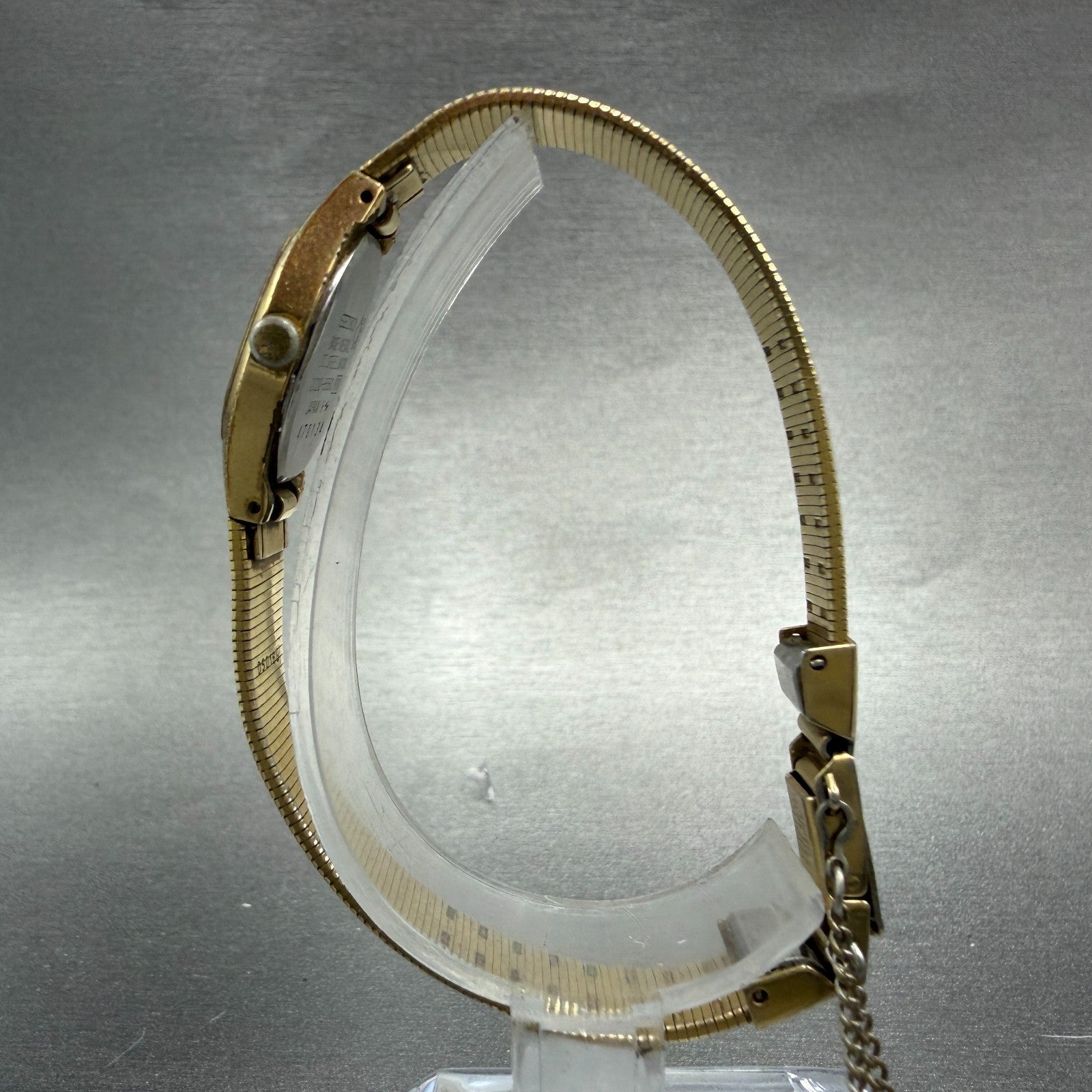 Seiko Watch Women 16mm Champagne Dial Gold Tone Rectangle 2C20-5560 New Battery6