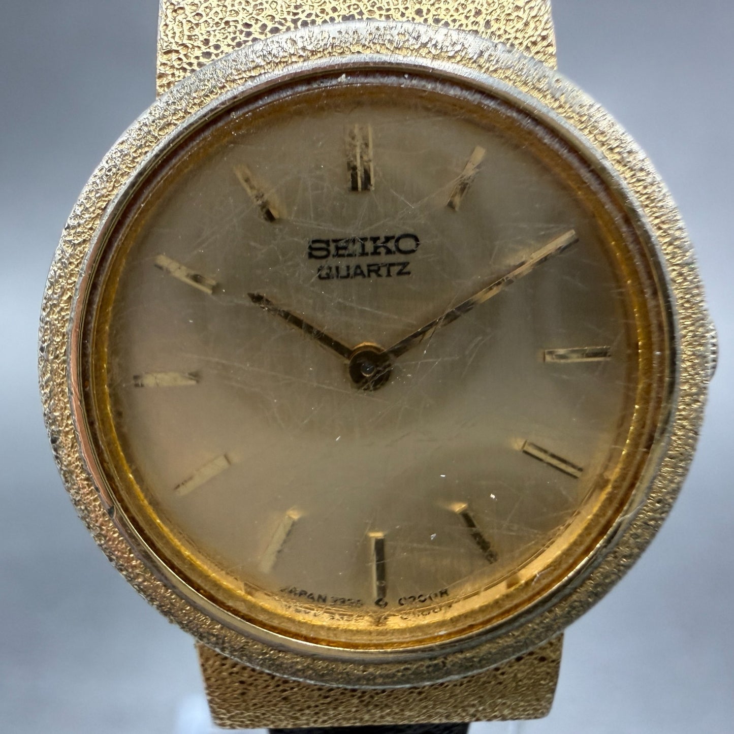 Seiko Watch Women 21mm Champagne Dial Gold Tone Round 2320-0058 New Battery VTG1