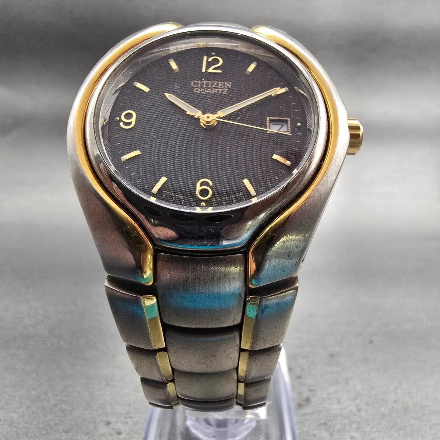Citizen Watch Men 37mm Black Dial Two Tone Date 2910-H28941 New Battery Vintage5