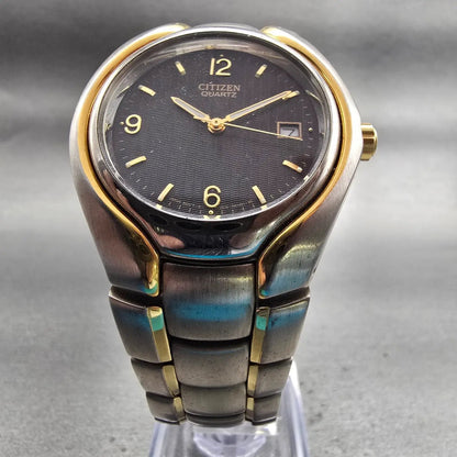Citizen Watch Men 37mm Black Dial Two Tone Date 2910-H28941 New Battery Vintage5