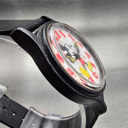 Lorus Mickey Mouse Watch Men 35mm White Dial Black Tone V515-8000 New Battery3
