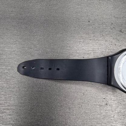 Swatch INC Watch Men 34mm White Dial Black Tone Round GA103 New Battery13