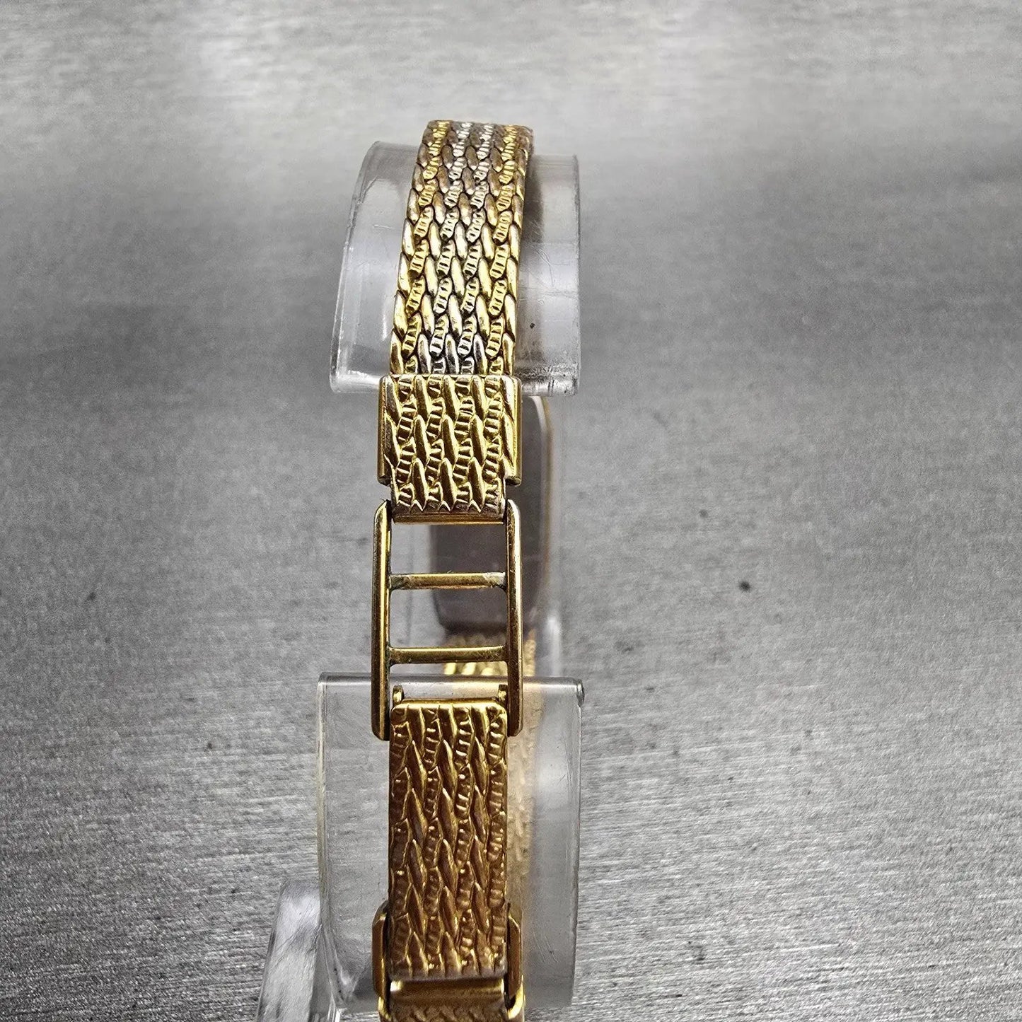 Bulova Watch Women 12mm White Dial Two Tone Rectangle Vintage 90T00 New Battery7