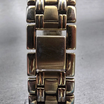 Seiko Watch Men 26mm Black Dial Gold Tone Rectangle V701-5E49 New Battery VTG7