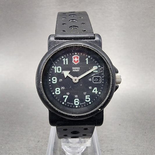 Swiss Army Renegade Watch Women 30mm Black Dial Black Tone Date 24229 PARTS0