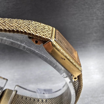 Seiko Watch Women 14mm Gold Dial Gold Tone Rectangle 1E20-5A59 New Battery3