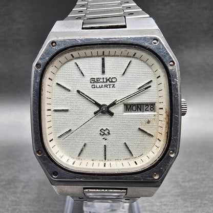 Seiko SQ Watch Men 34mm White Dial Silver Tone Daydate 7123-5359 New Battery2