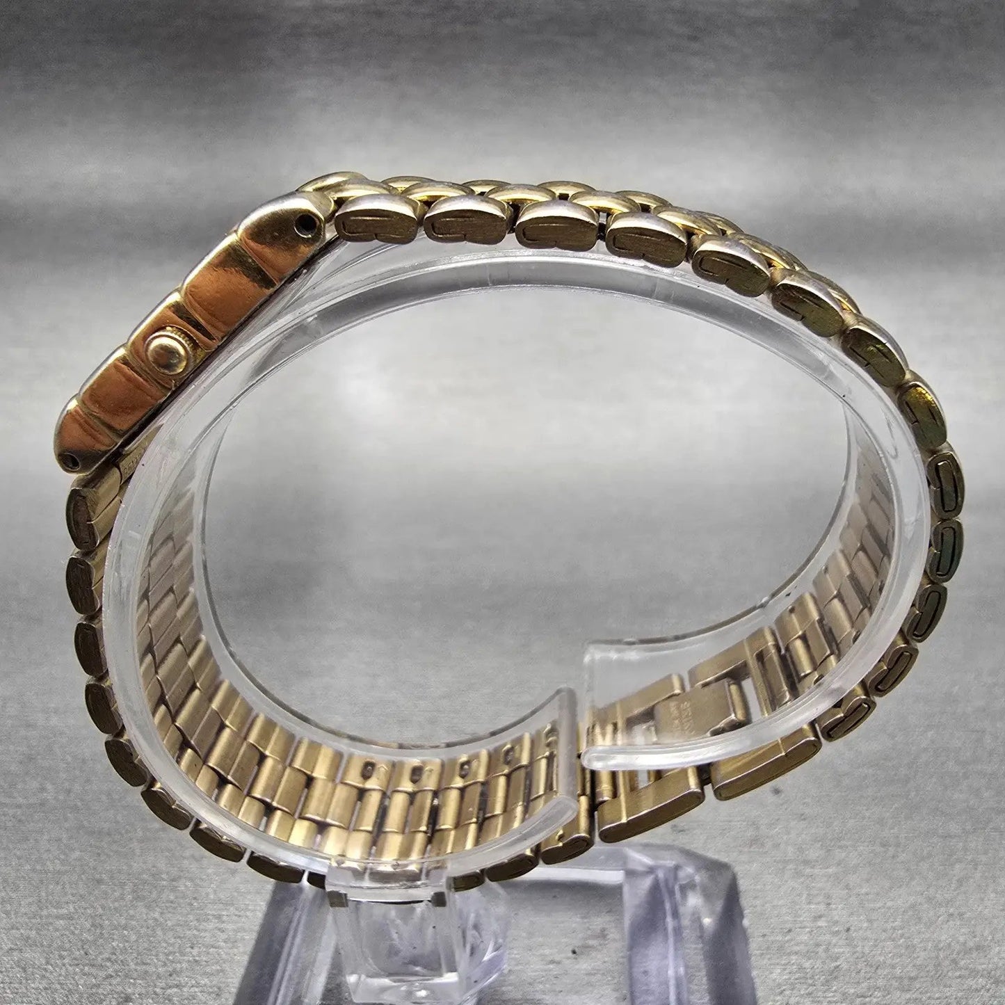 Seiko Watch Women 16mm Champagne Dial Gold Tone Rectangle 1N00-5G09 New Battery6