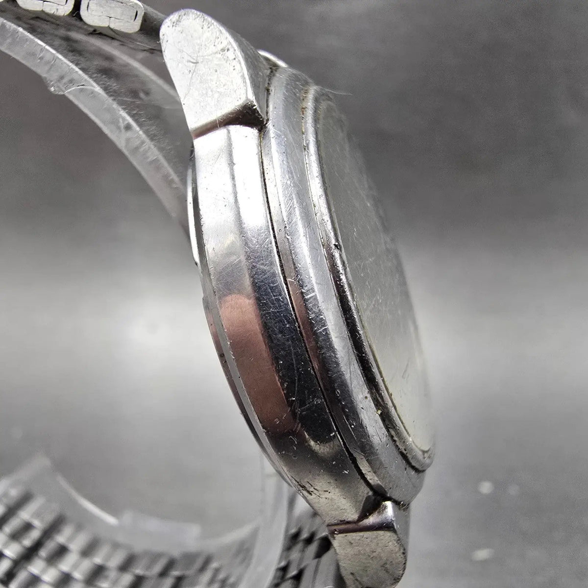 Citizen Eco-Drive Watch Men 36mm Black Dial Steel Date E111-S027161 Runs JDM3