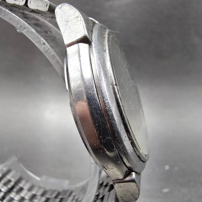 Citizen Eco-Drive Watch Men 36mm Black Dial Steel Date E111-S027161 Runs JDM3