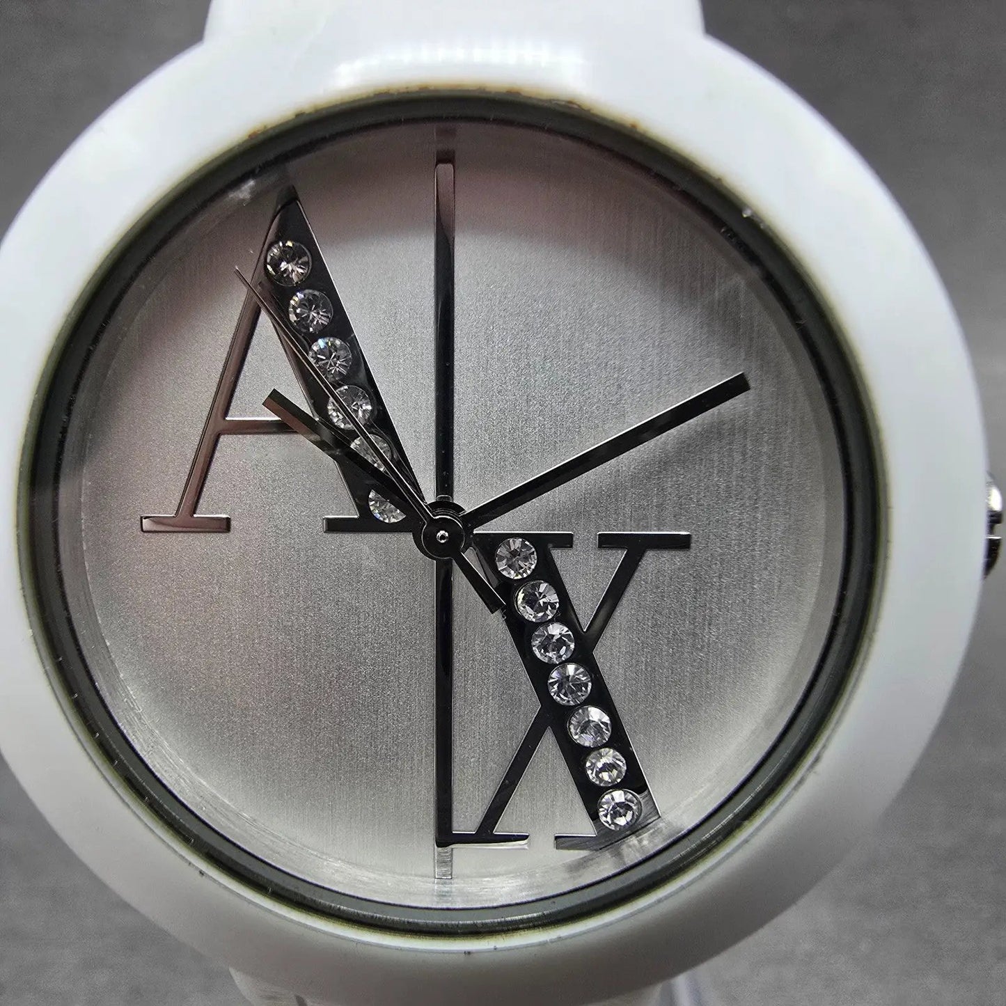 Armani Exchange Watch Women 34mm White Dial White Tone Round AX4055 New Battery1