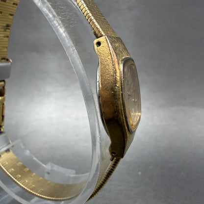 Seiko Watch Women 16mm Gold Dial Gold Tone Hexagon 2C21-5149 New Batt B1 Vintage3