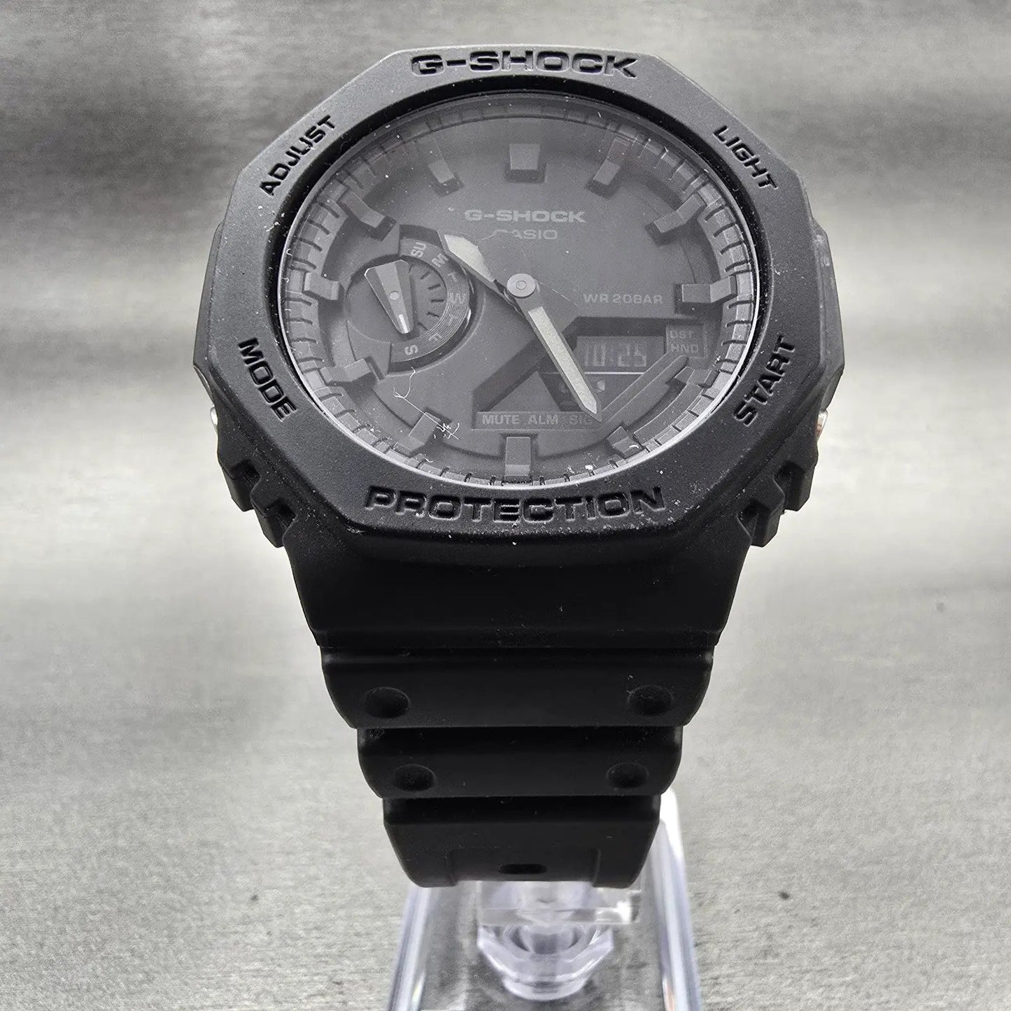 Casio G-Shock GA-2100 Watch Men 45mm Black Dial Black Chrono Alarm New Battery G5