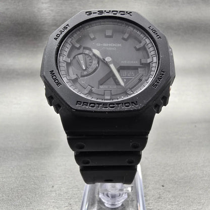 Casio G-Shock GA-2100 Watch Men 45mm Black Dial Black Chrono Alarm New Battery G5