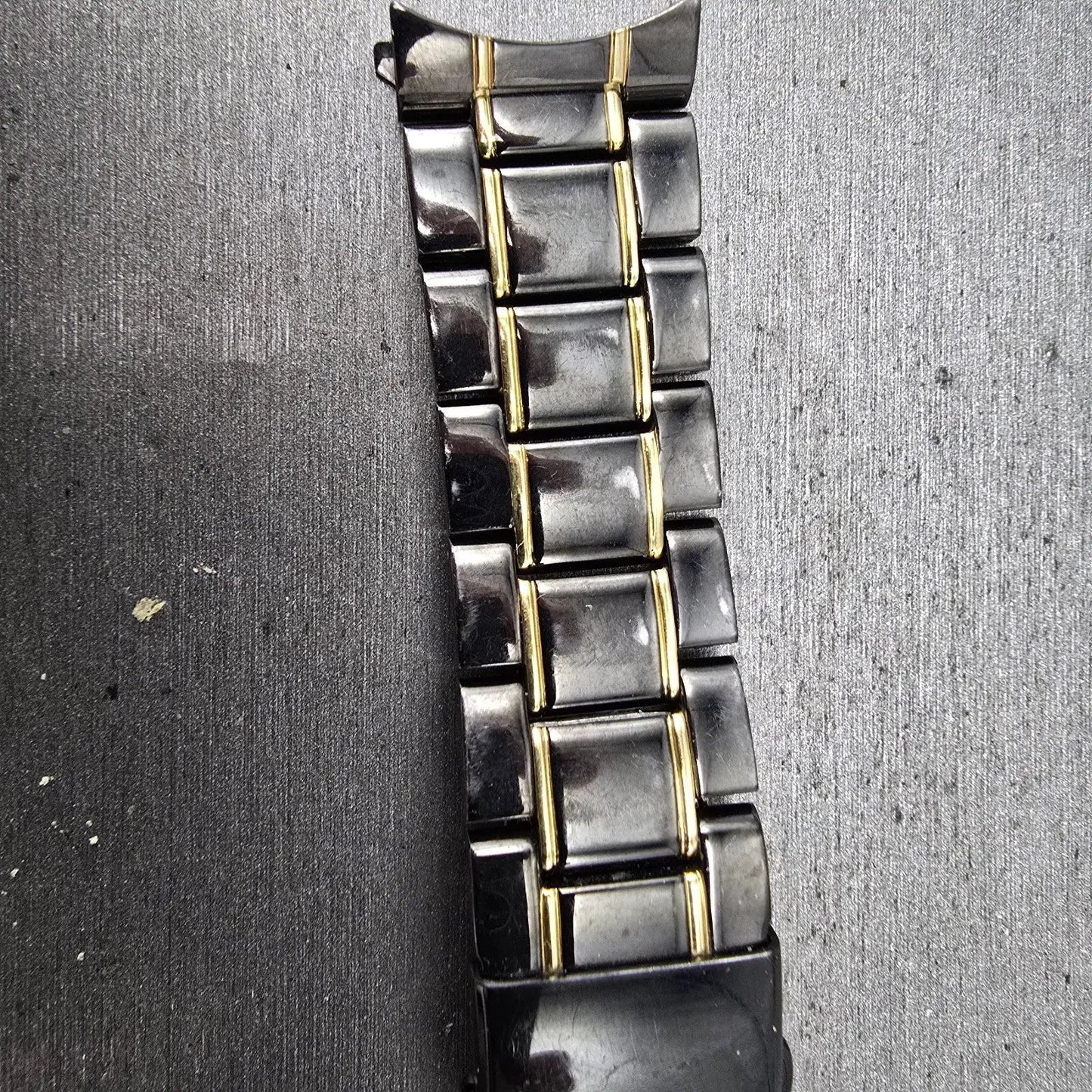 Seiko Bracelet 20mm Black & Gold Tone For 6A32-00B0 Tri Folding 3363 GI Steel4