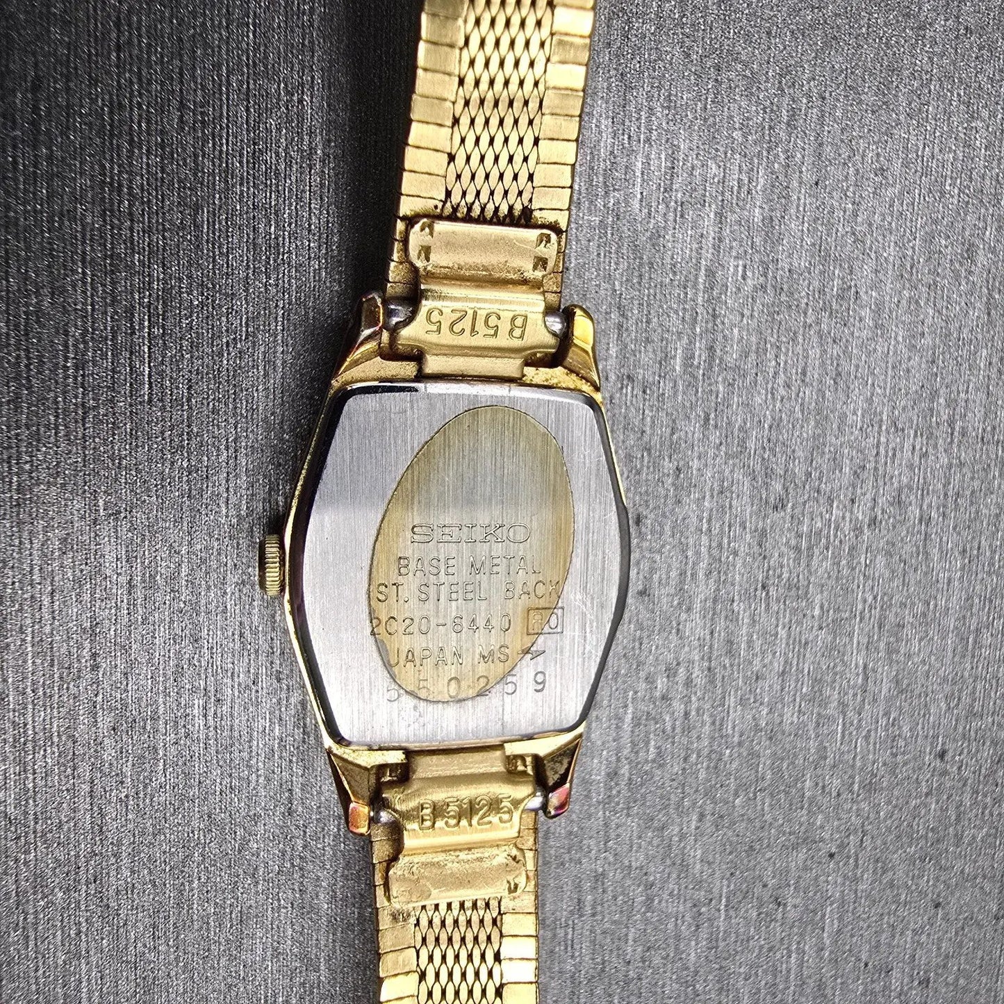 Seiko Watch Women 18mm Gold Dial Gold Tone Hexagon 2C20-8440 New Battery Vintage10