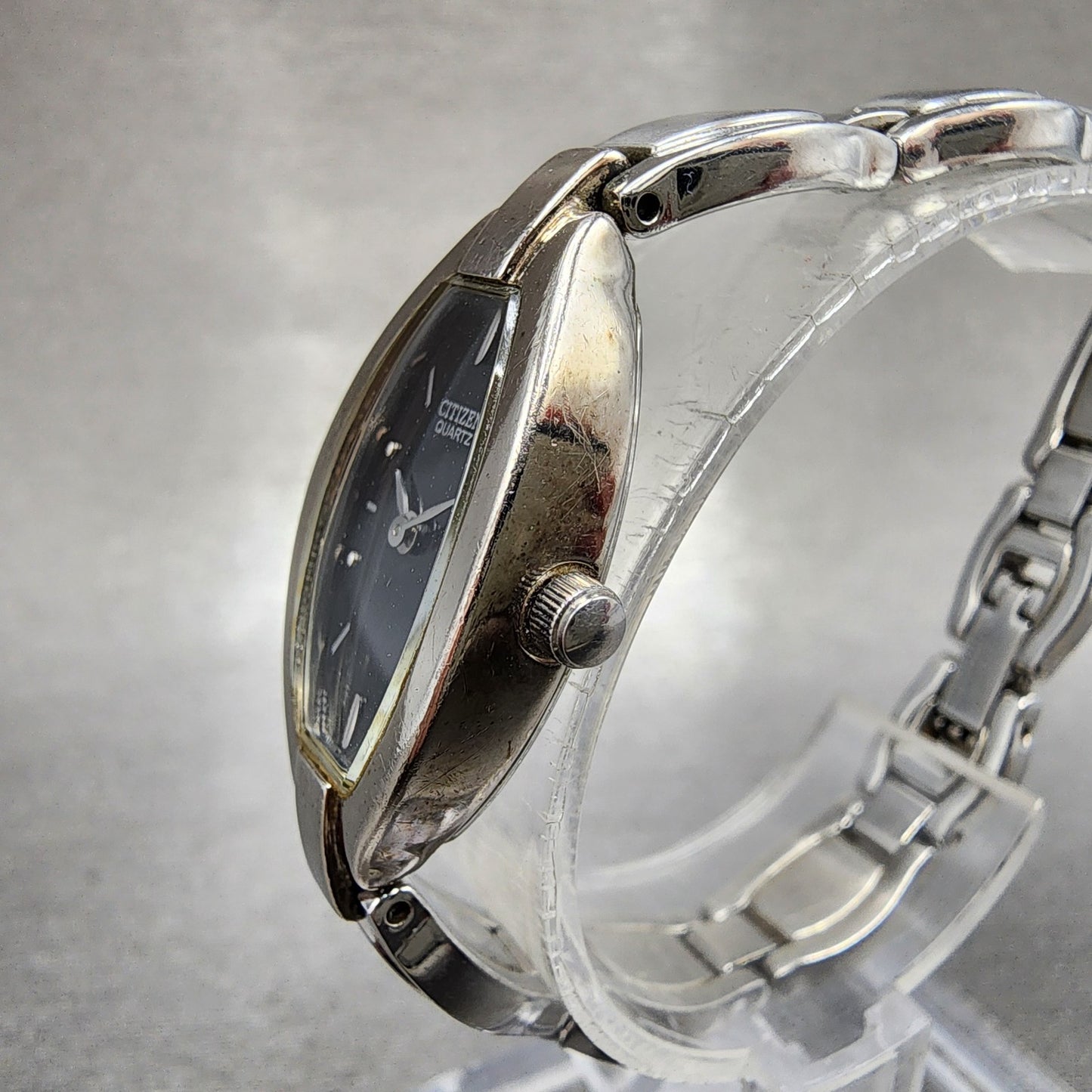 Citizen Watch Women 16mm Black Dial Silver Tone Oval 5421K000459 New Battery2