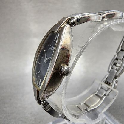 Citizen Watch Women 16mm Black Dial Silver Tone Oval 5421K000459 New Battery2