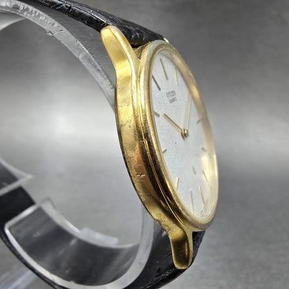 Citizen CQ Watch Men 32mm White Dial Gold Tone Round 6020-Y51064 JP VTG PARTS4