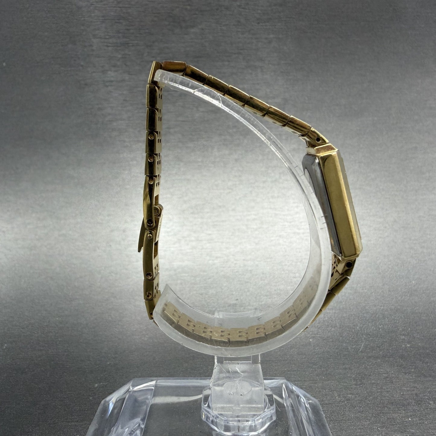 Citizen CQ Watch Women 17mm Champagne Dial Gold Tone Rectangle 3220 New Batt 5648