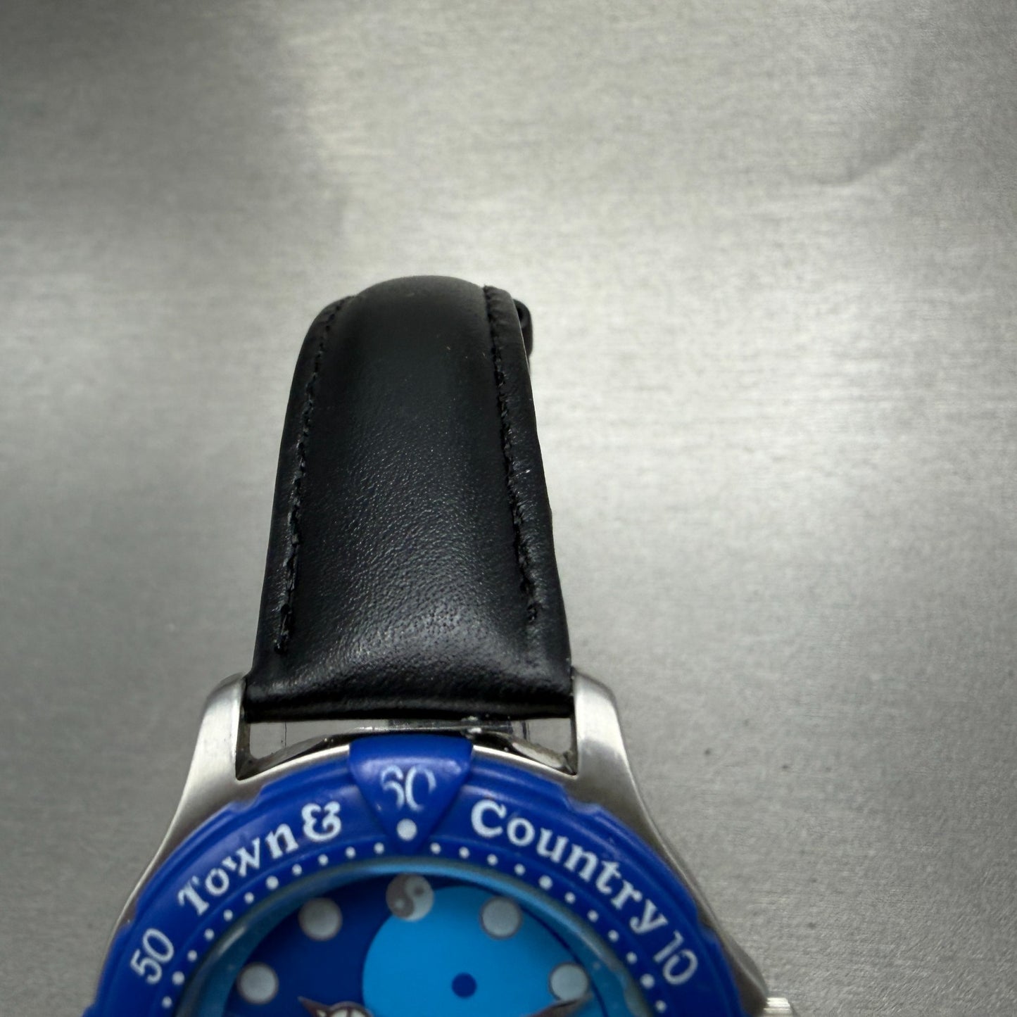 Orient Town & Country Dive Watch Men 36mm Blue Dial Silver Tone Date New Battery4