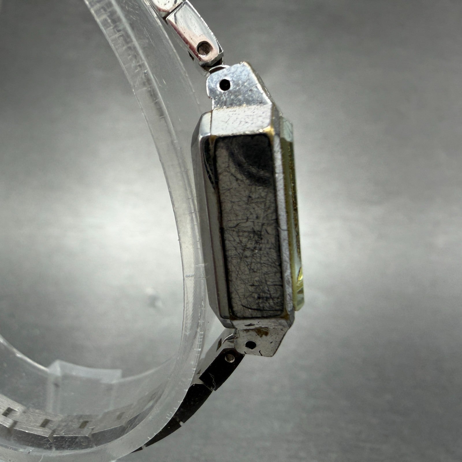 Seiko Special Tank Watch Women 18mm Green Dial Silver Tone Manual 1140-3170 Runs3