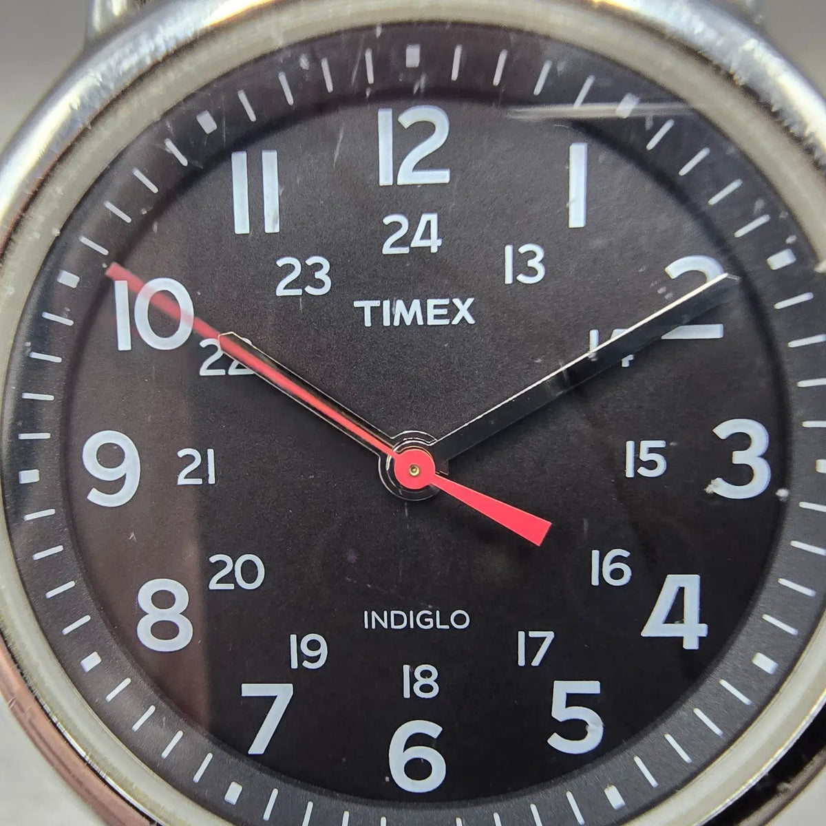Timex Weekender Watch Men 38mm Black Dial Silver Tone Round T2N647 New Battery 11